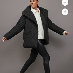 NWOT Carbon38 quilted car coat in faded black size small